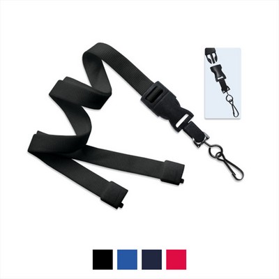 5/8" Polyester Lanyard with Breakaway and Quick Release (J-Hook)